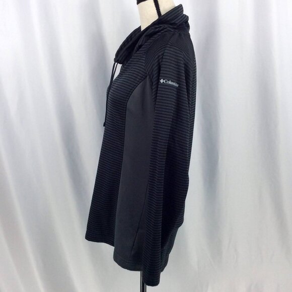 Columbia Cowl Neck Thermal Sweatshirt Womens Size Medium Black Thumbholes Hiking - Picture 4 of 10